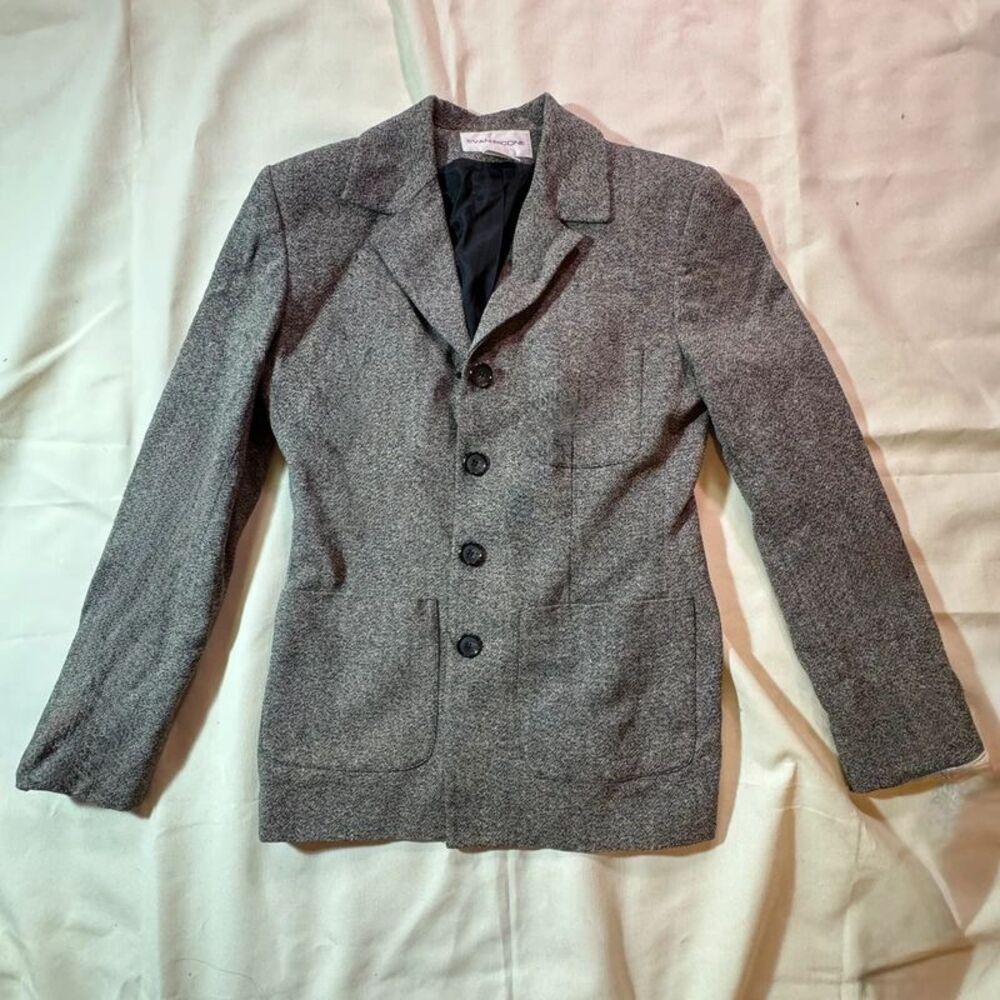 Evan-Picone Gray Silk Wool Tailored Blazer Jacket Women’s Size 4 Made in Saipan